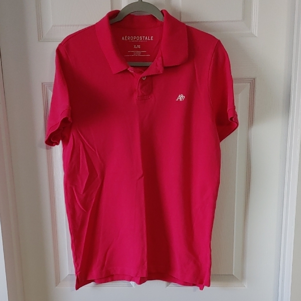 Aeropostale Men's XL (Runs Small) Pink Polo Shirt Best fit M/L